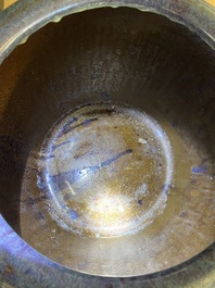 A Chinese enamelled Yixing stoneware fish bowl, Ge Mingxiang Zao 葛明祥造 mark, Qianlong/Jiaqing