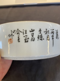 Bo&icirc;te &agrave; quatre compartiments en porcelaine de Chine qianjiang cai, sign&eacute;e Yu Chun 喻春, dat&eacute;e 1907