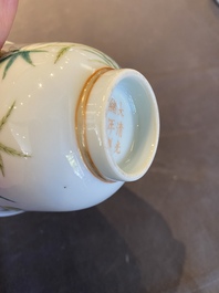 A Chinese floral wine cup, Guangxu mark and of the period