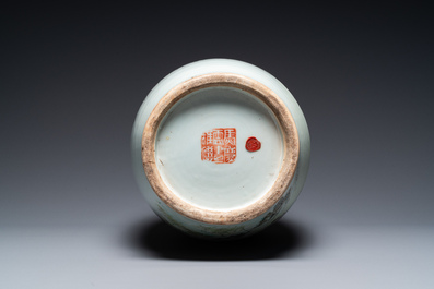 A Chinese qianjiang cai vase, Ma Qing Yun 馬慶雲 seal mark, dated 1920