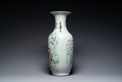 A Chinese qianjiang cai vase, Ma Qing Yun 馬慶雲 seal mark, dated 1920
