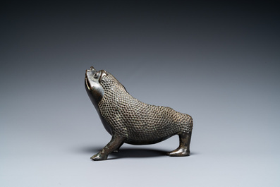 A Chinese bronze 'three-legged toad' censer, Ming