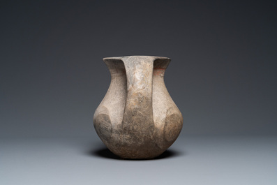 A Chinese grey pottery two-handled amphora, Han