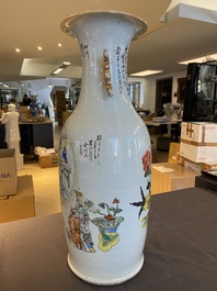 A Chinese qianjiang cai vase, signed Yu Xunmei 余恂美 and dated 1911, Tongzhi mark