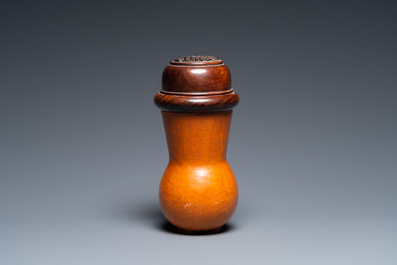 A Chinese dried gourd wood cricket box, Qing