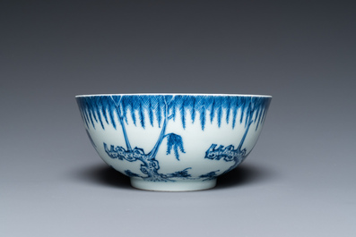Een Chinese blauw-witte 'Bleu de Hue' kom voor de Vietnamese markt, Ngoạn ngọc 玩玉 merk, 19e eeuw