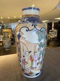 A fine Chinese famille rose 'mandarin' vase, Qianlong