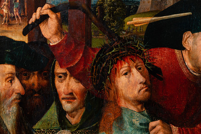 Suiveur de J&eacute;r&ocirc;me Bosch (ca. 1450&ndash;1516): Le Christ moqu&eacute; (Le Couronnement d'&eacute;pines), huile sur panneau