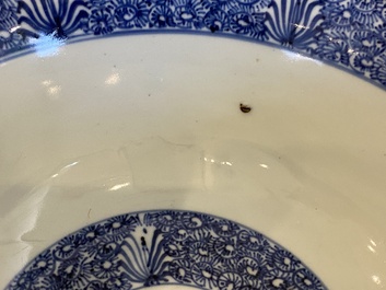 A Chinese blue and white 'Ode to the Red Cliff' bowl, Transitional period