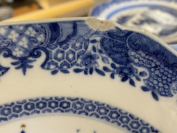 A Chinese blue and white 53-piece service, Qianlong