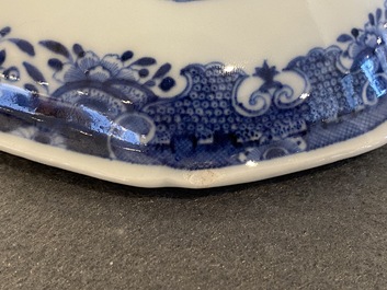 A Chinese blue and white 53-piece service, Qianlong