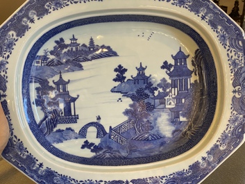 A Chinese blue and white 53-piece service, Qianlong