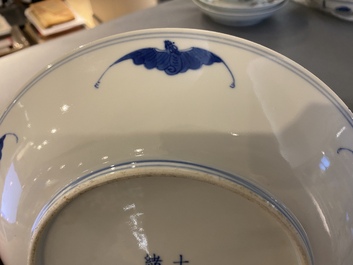 A Chinese blue and white 'lotus scroll' dish, Guangxu mark and of the period