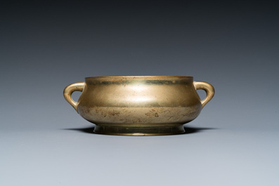 A Chinese bronze censer, Xuande mark, Kangxi