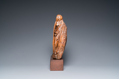 Fragment de retable en ch&ecirc;ne sculpt&eacute; figurant 'La Visitation de la Vierge Marie', 16&egrave;me