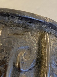 A Chinese inscribed archaistic bronze 'Ding' tripod cauldron, Northern Song