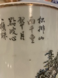 Porte-chapeau en porcelaine de Chine qianjiang cai, sign&eacute; Wang You Tang 汪友棠 et dat&eacute; 1903