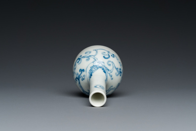 A small Chinese blue and white 'dragon' bottle vase, Yongzheng mark and possibly of the period