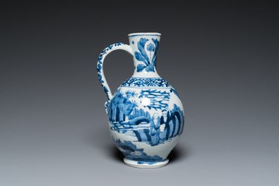 Verseuse en porcelaine de Japon en bleu et blanc, Edo, 17&egrave;me
