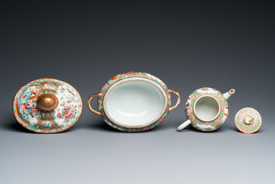 A varied collection of Chinese Canton famille rose porcelain, 19th C.