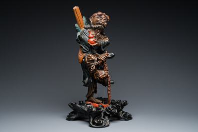 A large Chinese Fuzhou or Foochow lacquer figure of Li Tieguai, 19th C.