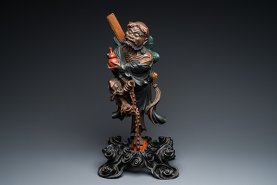 A large Chinese Fuzhou or Foochow lacquer figure of Li Tieguai, 19th C.