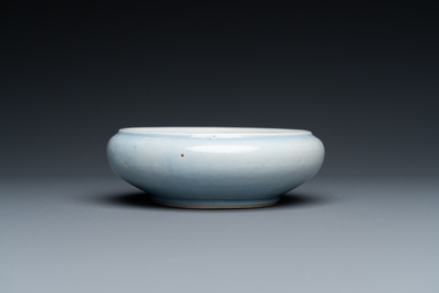 A Chinese monochrome lavender-blue brush washer, Kangxi mark, 19th C.