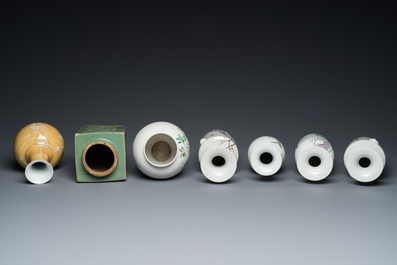 A varied collection of Chinese famille rose and monochrome wares, 18/20th C.