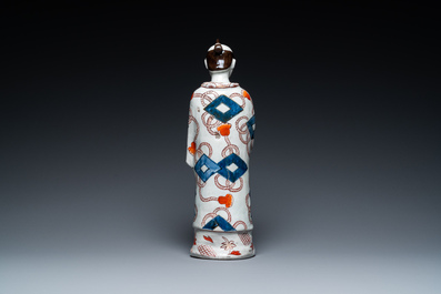 Een Japanse Imari sculptuur van een acteur, Edo, 1e helft 18e eeuw