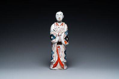 A Japanese Imari sculpture of an actor, Edo, 1st half 18th C.