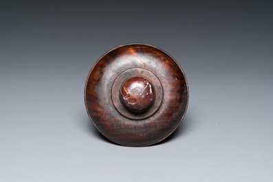 A Chinese Longquan celadon vase with underglaze design, Yuan or later