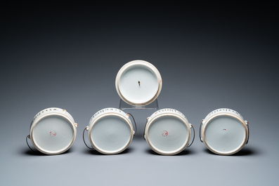 Bo&icirc;te &agrave; quatre compartiments en porcelaine de Chine qianjiang cai, sign&eacute;e Yu Chun 喻春, dat&eacute;e 1907