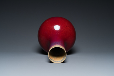 Een Chinese flesvormige vaas met flamb&eacute;-glazuur, 19e eeuw