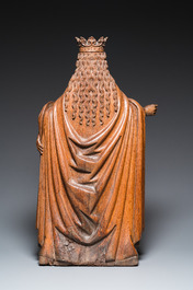 A large Flemish oak sculpture of Ursula with eight virgins, probably Malines, 16th C.