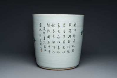 A Chinese qianjiang cai 'antiquities' jardini&egrave;re, signed Xu Pinheng 許品衡, dated 1894