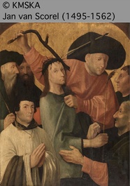 Follower of Hi&euml;ronymus Bosch (ca. 1450&ndash;1516): Christ mocked (The Crowning with Thorns), oil on panel