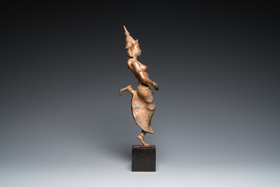 Sculpture d'une danseuse Khon en bronze dor&eacute;, Tha&iuml;lande, 19&egrave;me