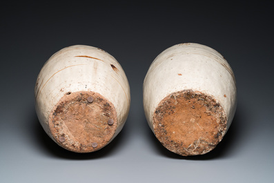 A pair of large Chinese Cizhou storage jars, Ming