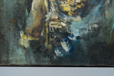 Roland Strasser (1895-1974): Portrait d'une danseuse &agrave; Bali, huile sur toile