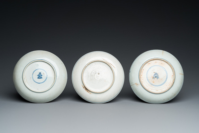 Five Chinese blue and white 'Bleu de Hue' dishes for the Vietnamese market, 19th C.