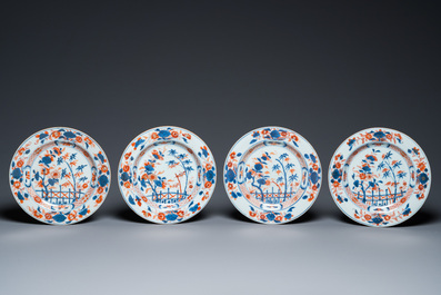 Onze assiettes en porcelaine de Chine famille rose et de style Imari, Kangxi/Qianlong