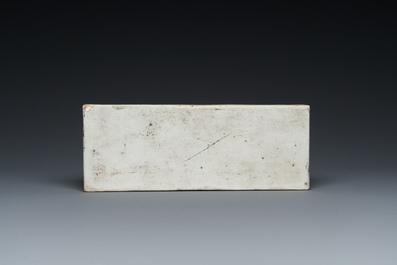 A Chinese blue and white rectangular tile, Kangxi