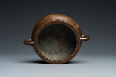 A Chinese bronze censer, Xuande mark, 18th C.