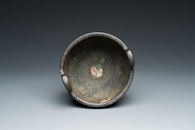 A Chinese inscribed archaistic bronze 'Ding' tripod cauldron, Northern Song