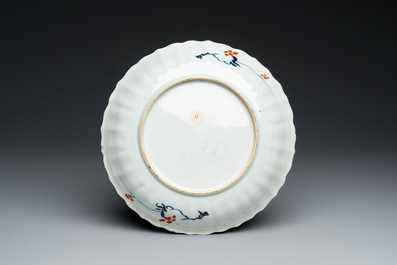 A Chinese famille verte armorial 'provinces' dish with the arms of Leuven, Kangxi/Yongzheng