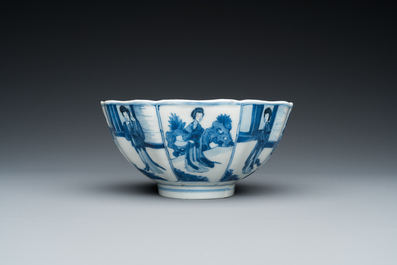 A Chinese blue and white 'Long Eliza' bowl, Chenghua mark, Kangxi