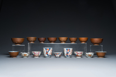 Collection vari&eacute;e de tasses et soucoupes en porcelaine de Chine, 18/19&egrave;me