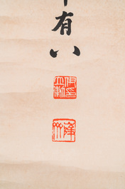 Yi Lixun 伊立勛 (1856-1940): Vier verticale scrolls met kalligrafie, inkt op papier, gedateerd 1923