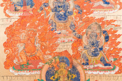 A thangka depicting Mahakala, Tibet, 19th C.
