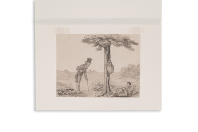 D'apr&egrave;s Honor&eacute; Daumier (1808-1879): 'Le vagabond', crayon sur papier